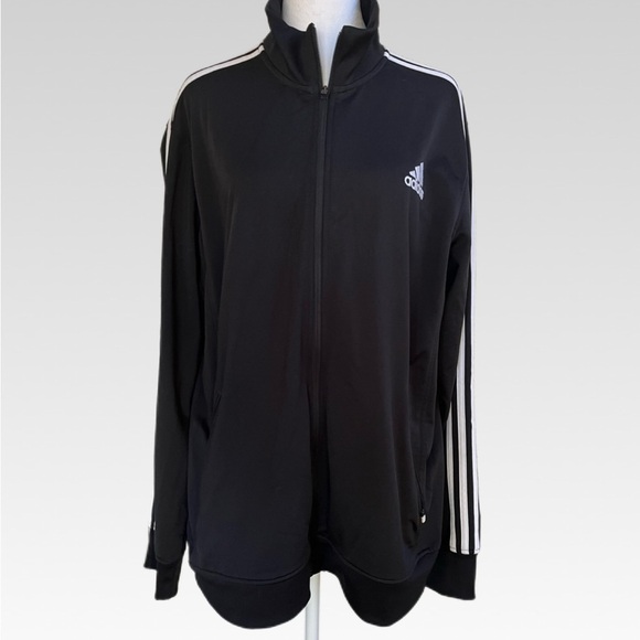 Adidas Men's Black Windbreaker with White stripes size XL - Picture 2 of 11